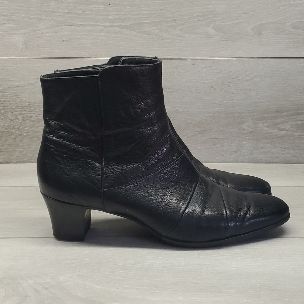 Munro Womens Comfort Leather Ankle Leather Heels Boots shoes sz 10M